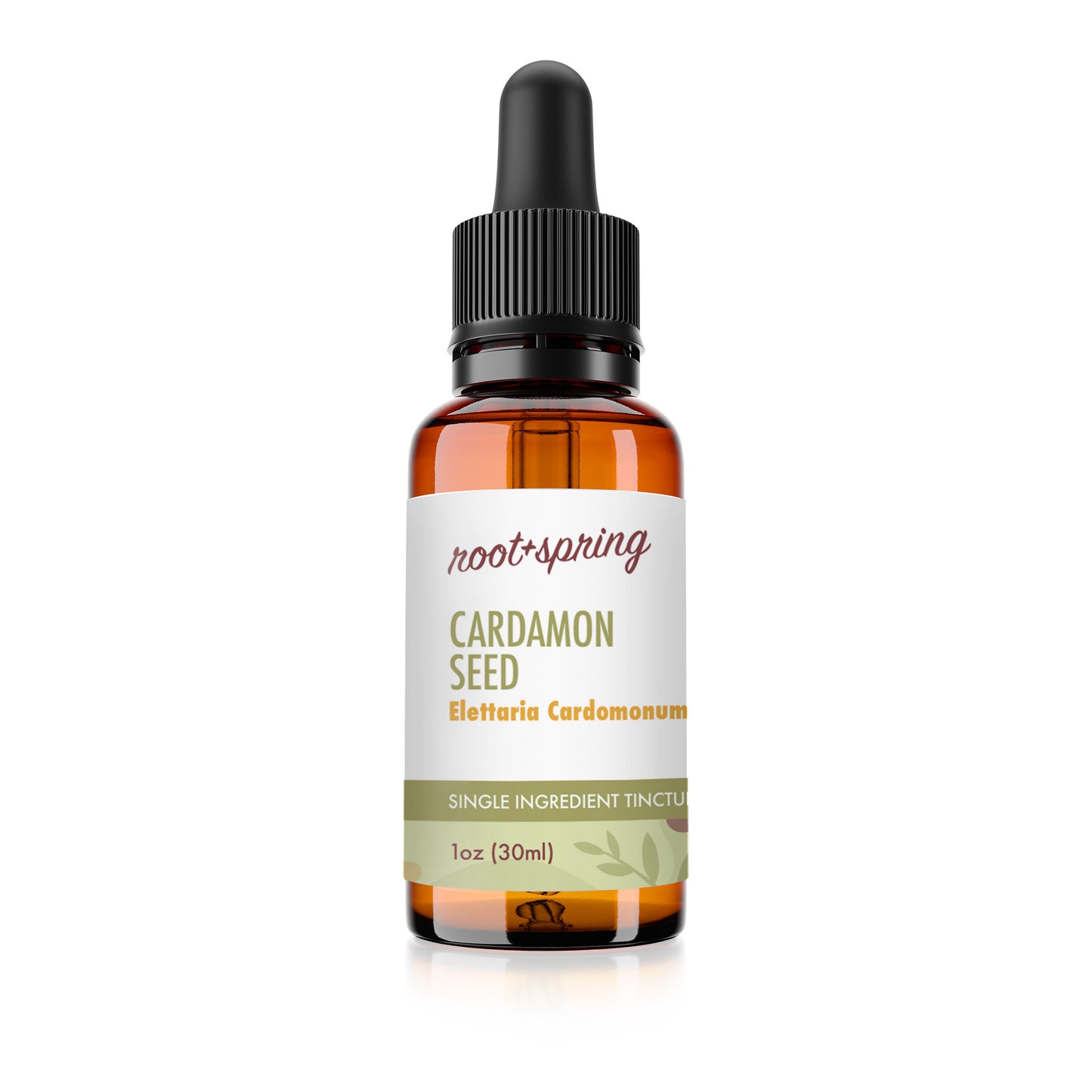 root and spring cardamom seed liquid tincture bottle, one fluid ounce, thirty milliliters