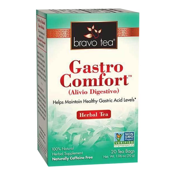 Box of 20 tea bags, 100% natural herbal supplement, naturally caffeine free, non-GMO project verified. Net weight 1.06 ounces, or 30 grams.
