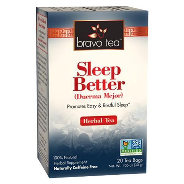 Box of 20 tea bags, 100% natural herbal supplement, naturally caffeine free, non-GMO project verified. Net weight 1.06 ounces, or 30 grams.