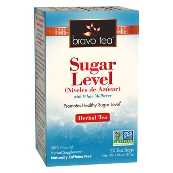 Box of 20 tea bags, 100% natural herbal supplement, naturally caffeine free, non GMO project verified. Net weight 1.06 ounces, or 30 grams.