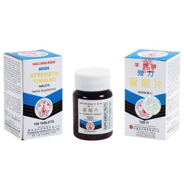 Bottle of 100 herbal supplement tablets, with english and chinese text.