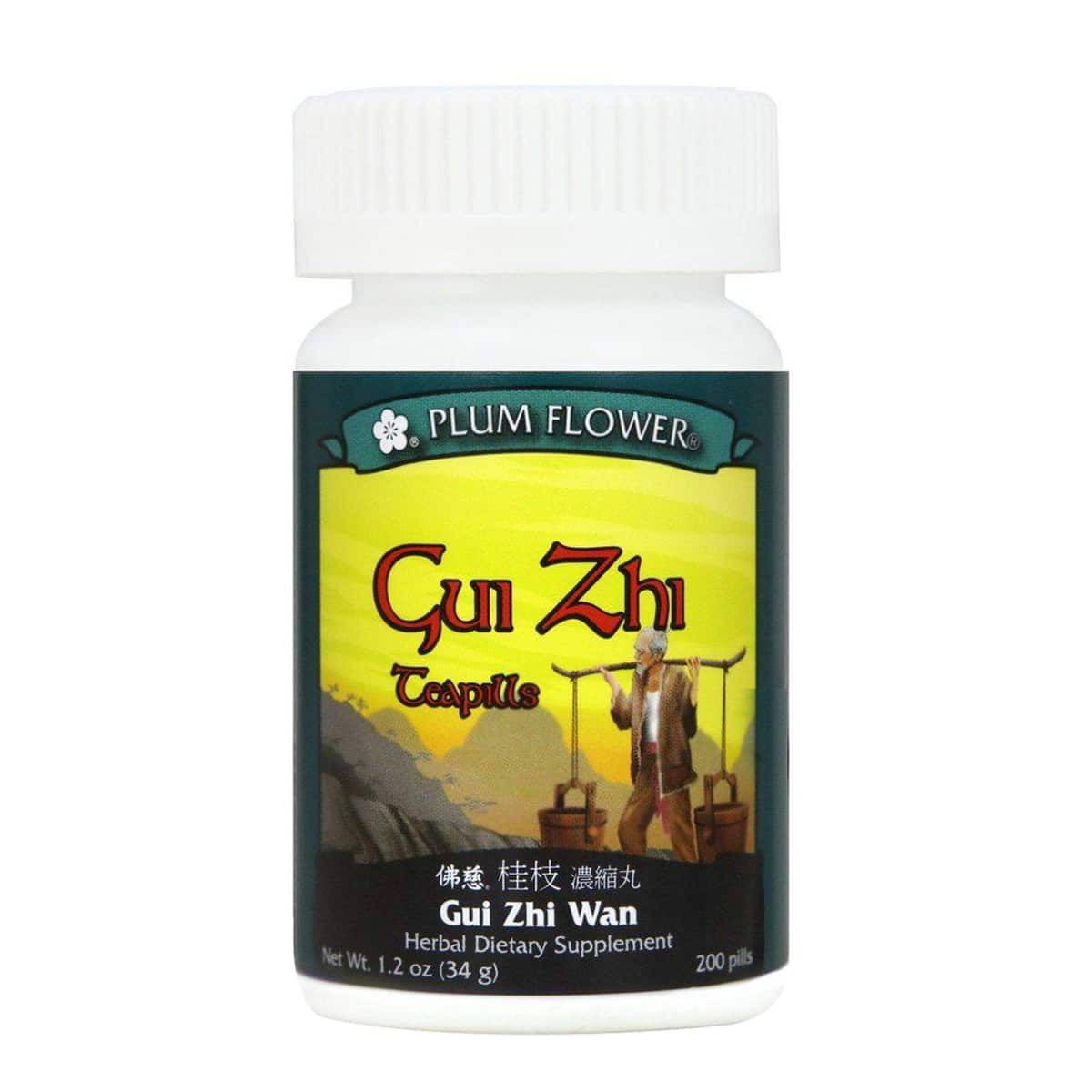 Bottle of 200 pills of herbal dietary supplement, net weight 1.2 ounces, or 34 grams. Text is written in english and chinese.