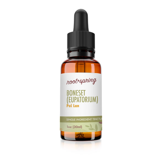 root and spring boneset liquid tincture bottle, one fluid ounce, thirty milliliters